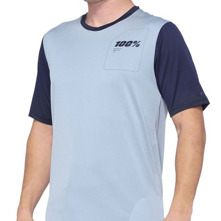 Koszulka męska 100% RIDECAMP Jersey krótki rękaw light slate navy roz. S (NEW)