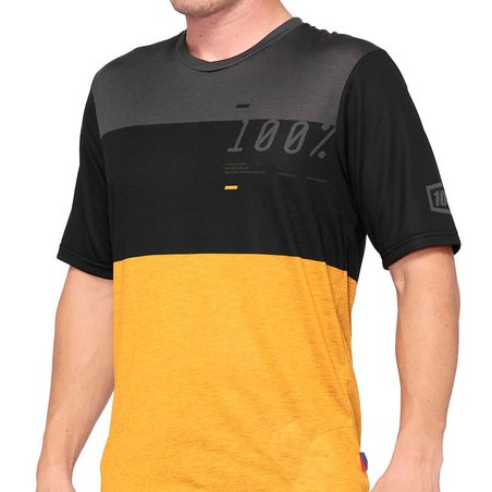 Koszulka męska 100% AIRMATIC Jersey krótki rękaw black mustard  roz. XL (NEW)