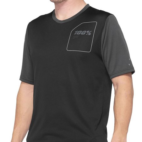 Koszulka męska 100% RIDECAMP Jersey krótki rękaw charcoal black roz. M (NEW)