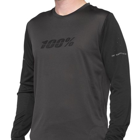 Koszulka męska 100% RIDECAMP Long Sleeve Jersey długi rękaw black charcoal roz. XL (NEW)