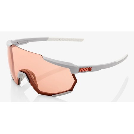Okulary 100% RACETRAP Soft Tact Stone Grey - HiPER Coral Lens (Szkła Koralowe, LT 52% + Szkła Przeźroczyste, LT 93%) (NEW)