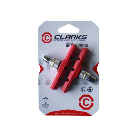 CLARKS - Klocki hamulcowe CLARK'S CP511 MTB (V-brake, Warunki Mokre) 70mm czerwone