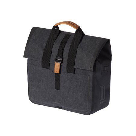 Sakwa miejska pojedyncza BASIL URBAN DRY SHOPPER 20L, mocowanie na haki Hook-On System, wodoodporny poliester, charcoal melee