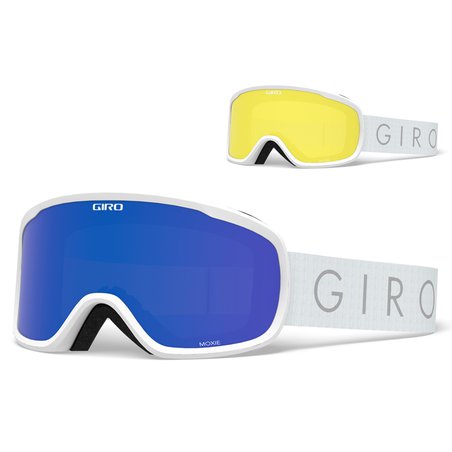 GIRO ZIMA - Gogle zimowe GIRO MOXIE WHITE CORE LIGHT (szyba GREY COBALT 15% S3 + YELLOW 77% S1) (NEW)