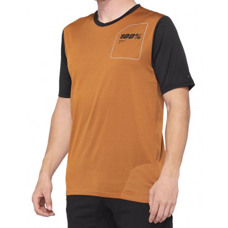 Koszulka męska 100% RIDECAMP Jersey krótki rękaw terracotta black roz. M (NEW)