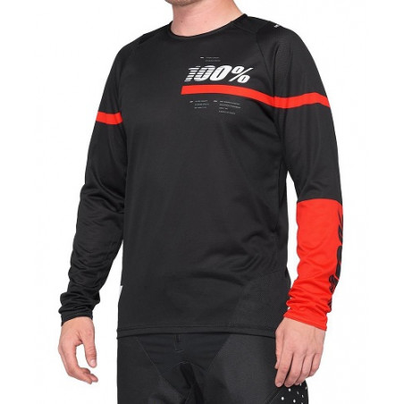 Koszulka męska 100% R-CORE Jersey długi rękaw red black roz. XXL (NEW)