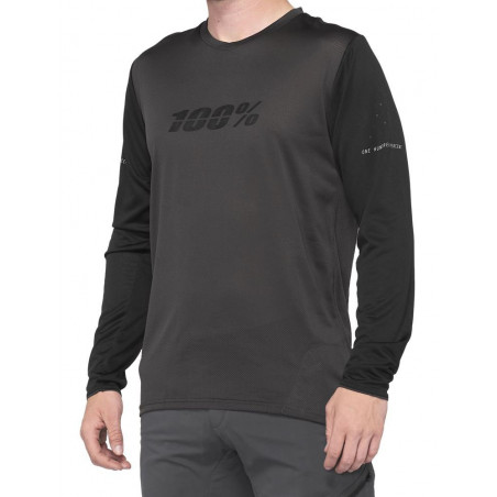 Koszulka męska 100% RIDECAMP Long Sleeve Jersey długi rękaw black charcoal roz. S (NEW)