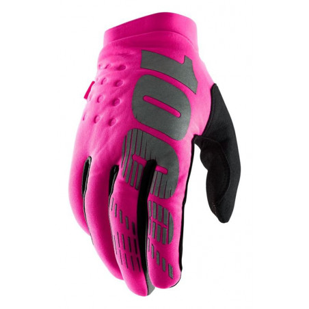 Rękawiczki 100% BRISKER Women's Glove neon pink black roz. L