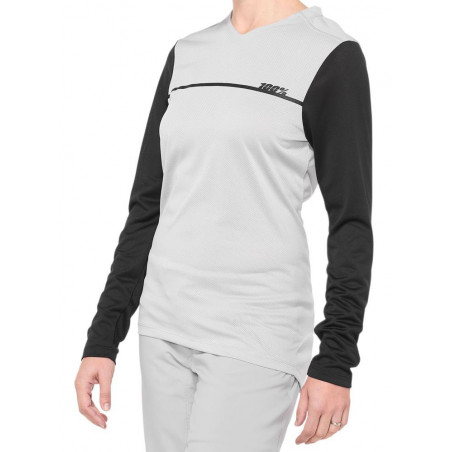 Koszulka damska 100% RIDECAMP Womens Longsleeve Jersey długi rękaw grey black roz. L (NEW)