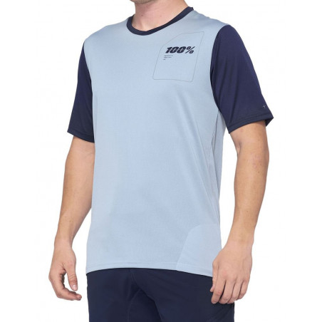 Koszulka męska 100% RIDECAMP Jersey krótki rękaw light slate navy roz. L (NEW)