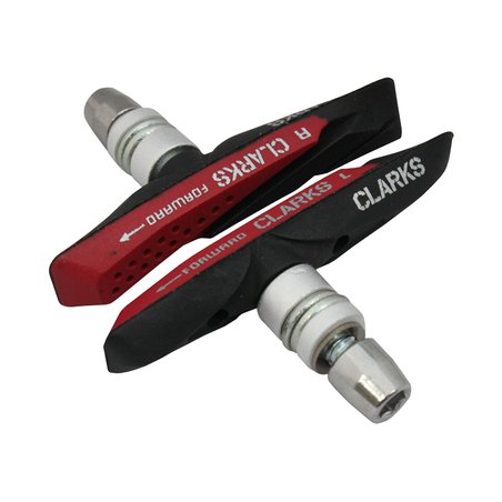 CLARKS - Klocki hamulcowe CLARK'S CPS958 MTB (V-brake, Warunki Suche i Mokre) 70mm czerwono-czarne
