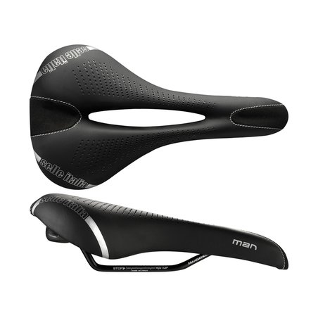 Siodło SELLE ITALIA MAN GEL FLOW L (id match - L2) Manganese Tube 7, fibra-tek, 310g czarne (DWZ)