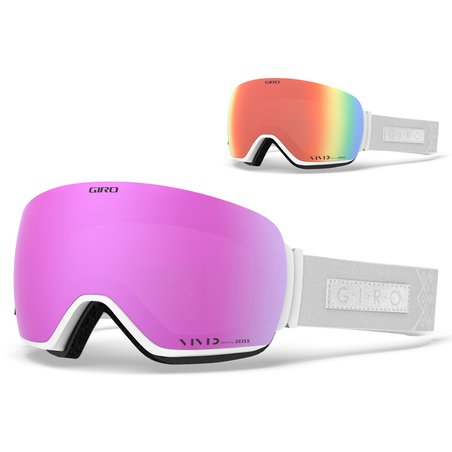 GIRO ZIMA - Gogle zimowe GIRO LUSI WHITE VELVET (szyba VIVID PINK 25% S2 + VIVID INFRARED 51% S1) (DWZ)