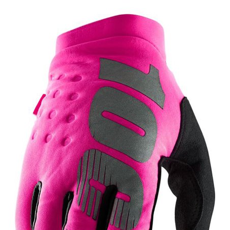 Rękawiczki 100% BRISKER Women's Glove neon pink black roz. M