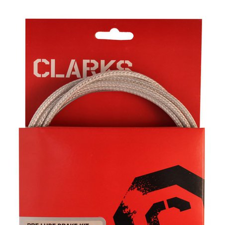 CLARKS - Zestaw hamulcowy CLARK'S PRE LUBE CARBON Mtb/Szosa uniwersalny pancerz srebrny karbon (DWZ)