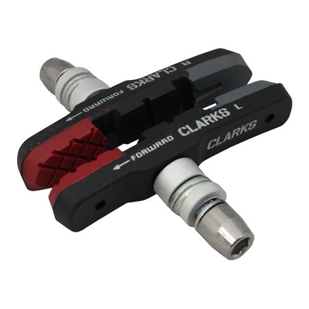 CLARKS - Klocki hamulcowe CLARK'S CPS301 MTB (V-brake, Warunki Suche i Mokre) 72mm czerwono-czarno-szare