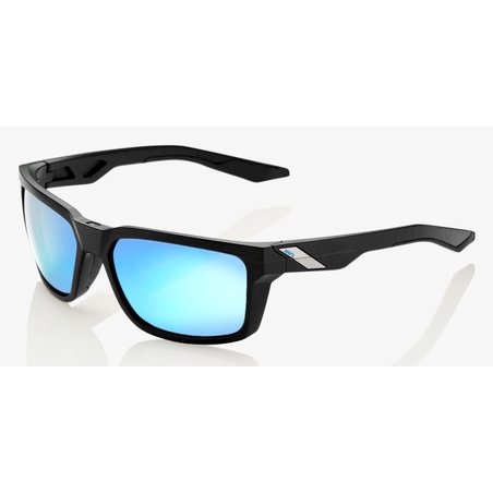 Okulary 100% DAZE Matte Black - HiPER Blue Multilayer Mirror Lens (Szkła Niebieskie Lustrzane Wielowarstwowe, LT 15%) (NEW)
