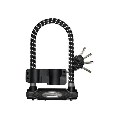MASTER LOCK - Zapięcie rowerowe MASTERLOCK 8195 U-LOCK 13mm 110mm 210mm KLUCZYK pokryte gumą z refleksem czarne