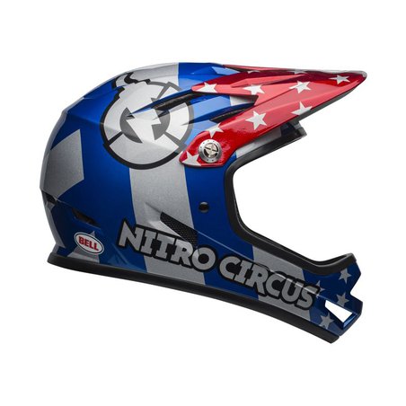 Kask full face BELL SANCTION nitro circus gloss silver blue red roz. M (55–57 cm) (NEW)
