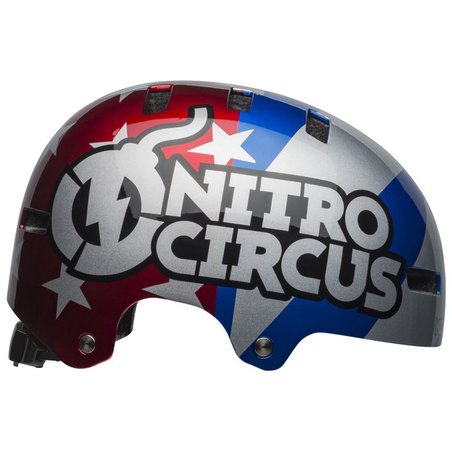 Kask bmx BELL LOCAL nitro circus gloss silver blue red roz. L (59–61.5 cm) (NEW)
